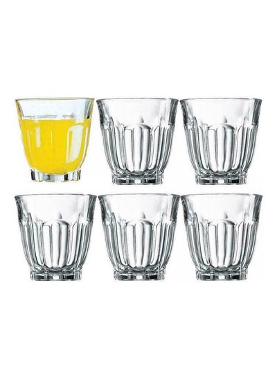 Buy 6-Piece Glass Tea Cup Set Clear 240ml in Saudi Arabia