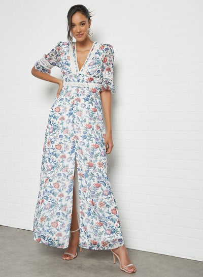 Buy Floral Print Maxi Dress Multicolour in Egypt