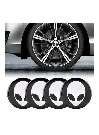 Buy 4-Piece Alien Patterned Car Wheel Sticker in Saudi Arabia