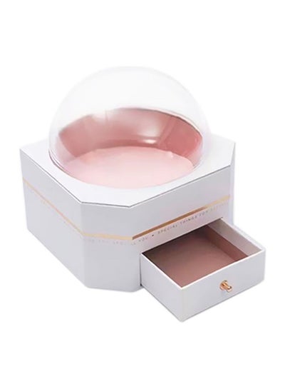 Buy Gift Box With Acrylic Transparent Lid White in UAE