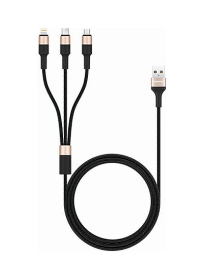 Buy 3A Max 1M 3-IN-1 Cable Black-Gold in Egypt