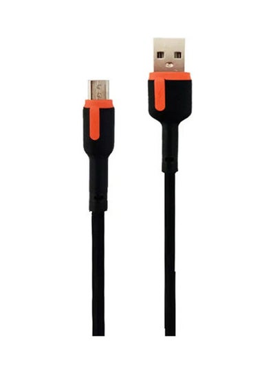 Buy Mobile Phone Cables 2.4A Fast Charging Micro Usb Cable 1M Black Orange in Egypt