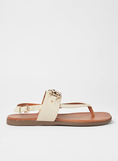 Buy Topaz Flat Sandals Beige in Saudi Arabia