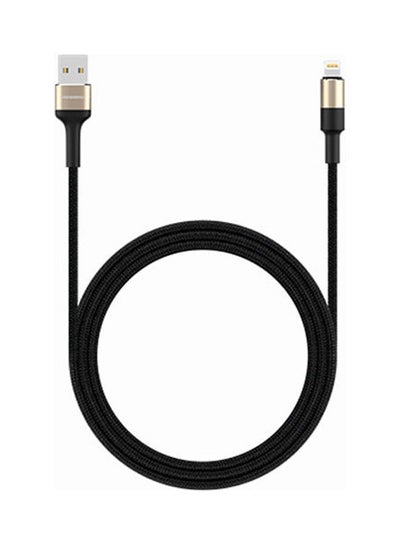 Buy 2.4A 1M Lightning Cable Black-Gold in Egypt