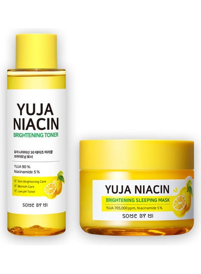 Buy Yuja Niacin Brightening  Sleeping Time Kit Yellow 210ml in Saudi Arabia
