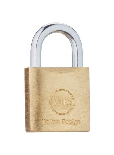 Buy 15-0110-2514-00-0201 110 Series Brass Padlock With 2 Keys Gold/Silver 25mm in UAE