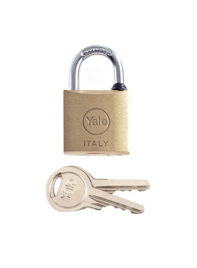 Buy 15-0110-3016-00-0201 110 Series Brass Padlock With 2 Keys Gold/Silver 30mm in UAE