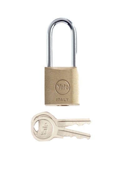 Buy 15-0110-2528-00-0211 113 Series Long Shackle Padlock With 2 Keys Gold/Silver 25mm in UAE