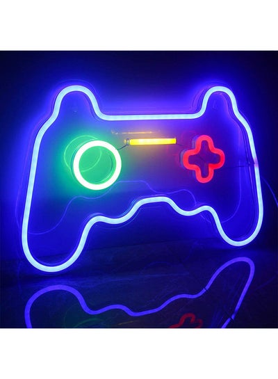 Buy Neon Signs LED Gamepad Shaped Lights Wall Decor Multicolour 27.5 x 41cm in Saudi Arabia