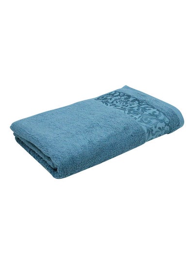 Buy Border Bath Towel Blue 70 x 140cm in UAE