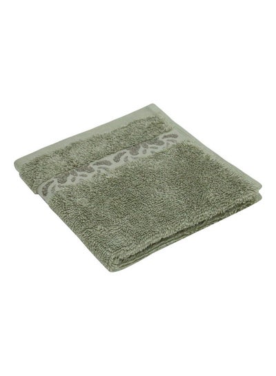 Buy Border Face Towel Sage Green 33 x 33cm in UAE