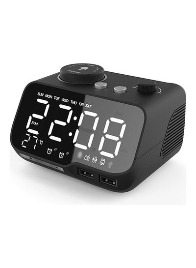 Buy BT Voice Box with Dual Snooze Clock H-LY43027B-EU Black in UAE