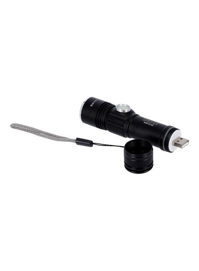 Buy Attractive Rechargeable Flashlight Black 10x4x4cm in UAE