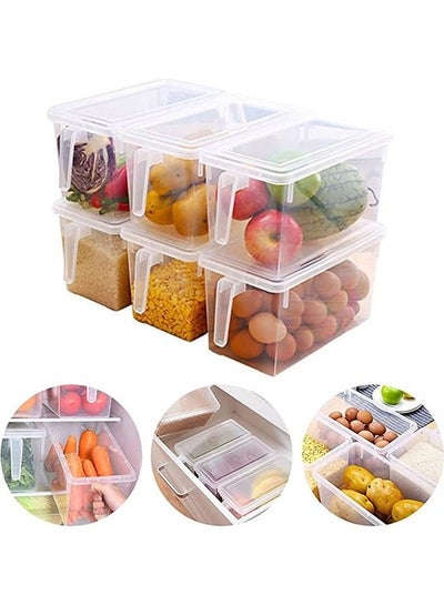 Buy Proma - Food Storage Boxes With Lids And Handle Pack Of 2 4.7l Large Plastic Kitchen Refrigerator Fridge Stackable Desk Cabinet Food Fruit Eggs Vegetables Drawer Storage Organizer Box Containers Multicolour in UAE
