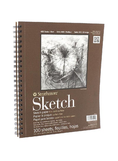 Buy 100-Sheets Sketch Drawing Pad White in Saudi Arabia