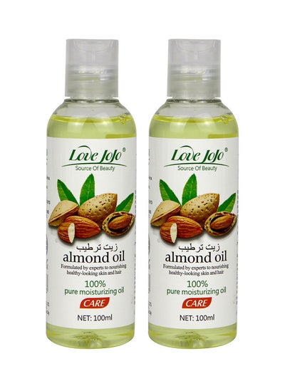 Buy 2-Piece Almond Hair And Skin Repair Moisturizing Oil Yellow 200ml in Saudi Arabia