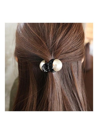 Buy Girls Pearl Mini Hair Claw Black/White in UAE