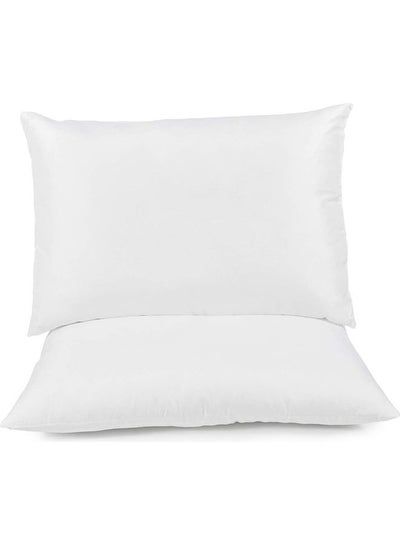 Buy 2-Piece Sleeping Bed Pillow Set Fabric White 45x70cm in UAE