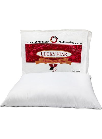 Buy 2-Piece Sleeping Bed Pillow Set Fabric White 45x70cm in UAE