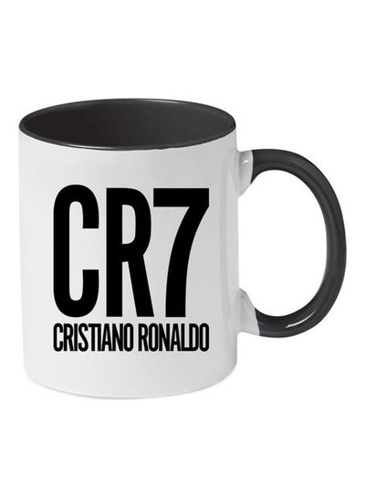 Buy CR7 Cristiano Ronaldo Printed Mug Black in Saudi Arabia