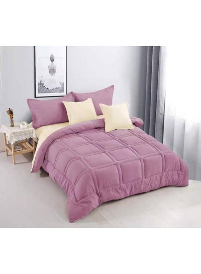 اشتري 6-Piece King Geometric Comforter Set قطن Lavender 220x240سم في الامارات