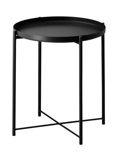 Buy Round Tray Table Black 45x45x53cm in Saudi Arabia