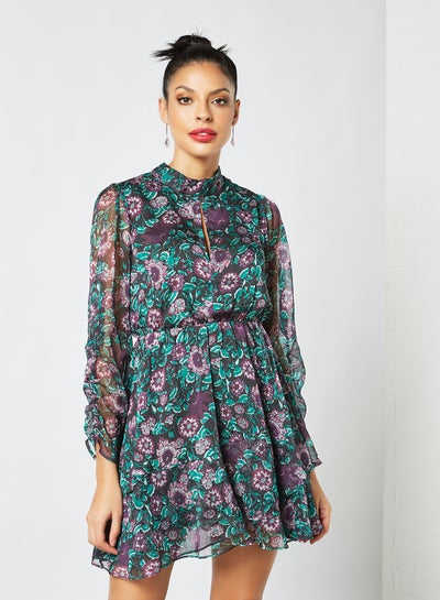 Buy All-Over Print Mini Dress Multicolour in Saudi Arabia
