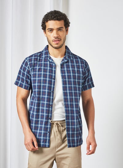 Buy Check Print Shirt Blue in UAE