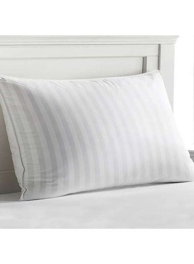 Buy Comfortable Strip Hotel Pillow Microfiber White 90x50cm in Saudi Arabia