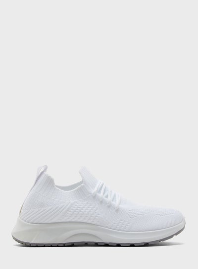 اشتري Pull On Knit Low Top Sneakers أبيض في الامارات