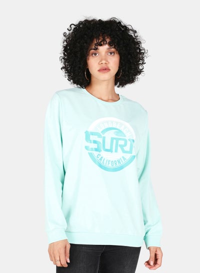 Buy Casual Graphic Printed Crew Neck Regular Fit Pullover Soothing Sea in Saudi Arabia