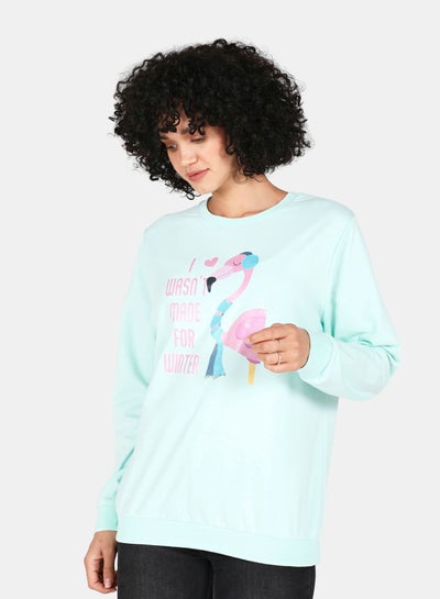 Buy Casual Graphic Printed Crew Neck Regular Fit Pullover Soothing Sea in Saudi Arabia