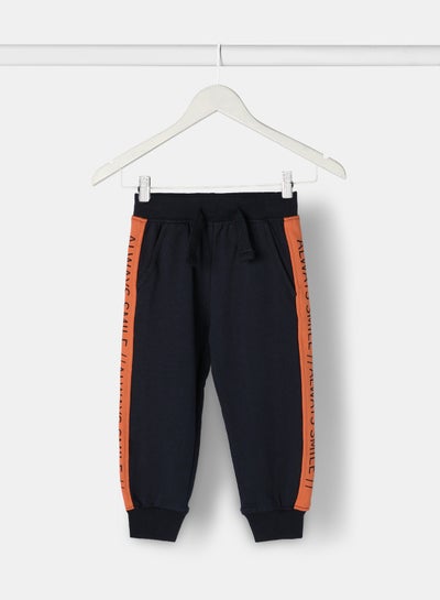 Buy Fashionable Casual Joggers Navy Blue/Orange in UAE