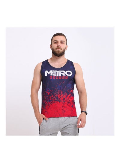 Buy Casual Printed Round Neck Sleeveless t_shirt Navy in Egypt