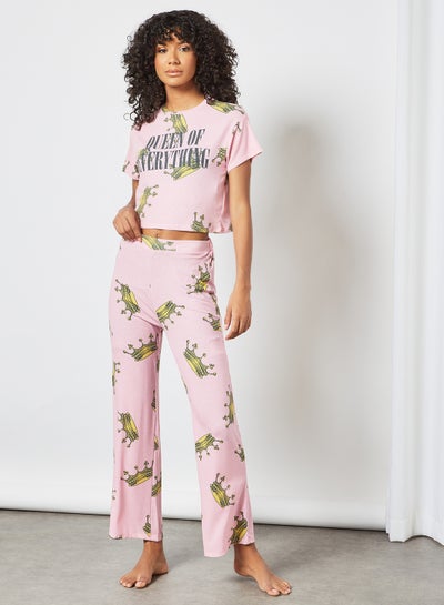 Buy Queen Of Everything Pyjama Set (Set of 2) Pink in Saudi Arabia