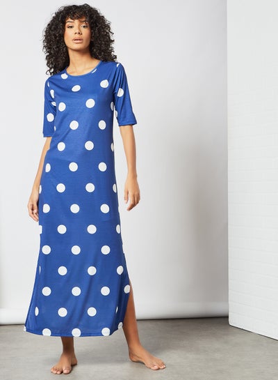 اشتري Polka Dot Maxi Nightdress Navy في السعودية