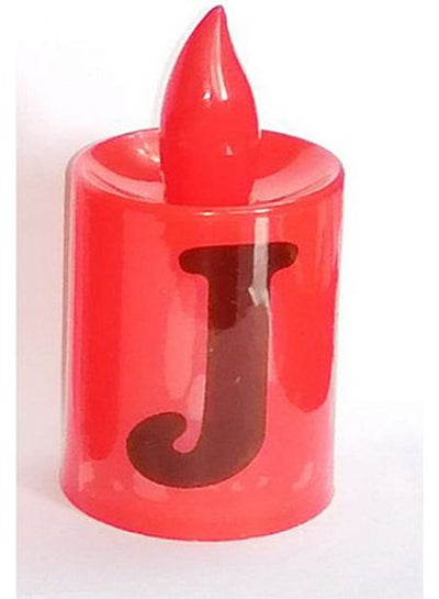 اشتري LED Flameless Candles Light With Letter J Red في مصر