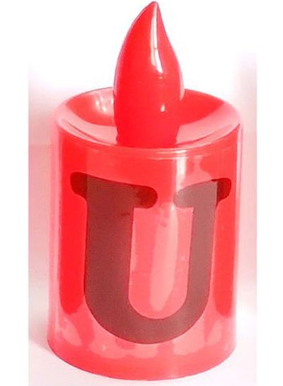 اشتري LED Flameless Candles Light With Letter U Red في مصر