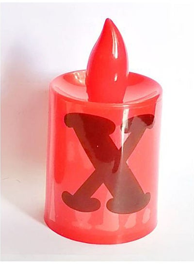Buy LED Flameless Candles Light With Letter X Red in Egypt