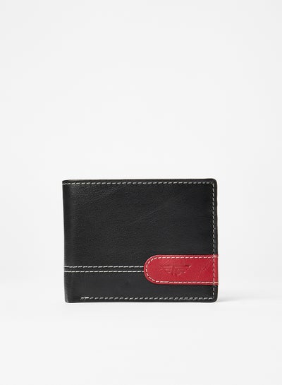 Buy Casual Fold Men's Wallet Black/Red in Saudi Arabia