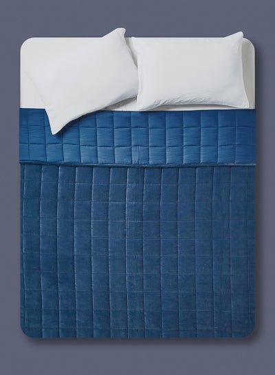 Buy Soft Velvet Quilt Duvet - Comforter - For King Size Mattress - 100% Cotton Microfiber With 200 GSM Blue 240 x 220cm in UAE