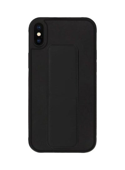 Buy Protective Case Cover With Finger Grip Stand For Apple iPhone XS/X Black in Saudi Arabia