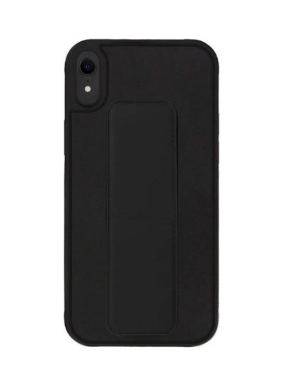 Buy Protective Case Cover With Finger Grip Stand For Apple iPhone XR Black in Saudi Arabia