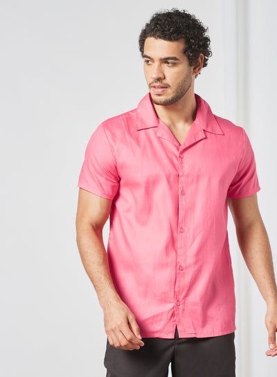 Buy Casual Collared Shirt Pink in Saudi Arabia