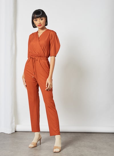 Buy Wrap Jumpsuit Rust in Saudi Arabia