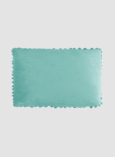 اشتري Velvet Cushion With Pom-Poms أخضر 30 x 50سم في السعودية