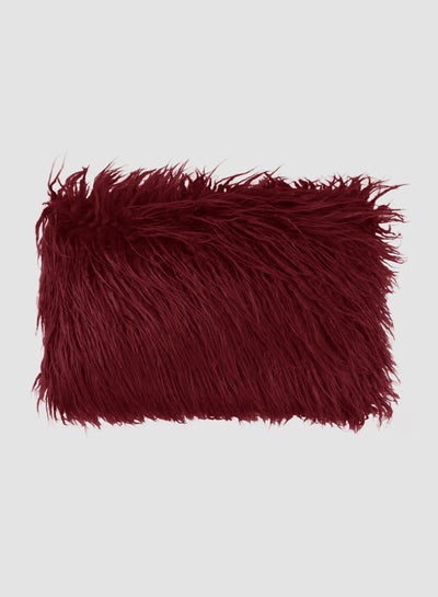 Burgundy fur hot sale pillow