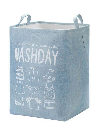 Buy Rectangular Laundry Basket Blue 35x35x50cm in Saudi Arabia