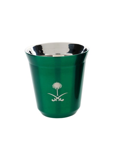 Buy 2-Piece Set Pola Ksa Stainless Steel Cup Green 175ml in UAE