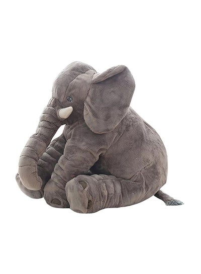 Buy Plush Pillow, Elephant Shaped Toy, 100% Pure Plush Soft, Home Décor, Washable, Perfect For Babies And Toddler, Large, Grey in UAE